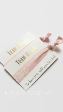 wedding photo - BACHELORETTE / Team Bride Hair Ties / Hen Party Favours / Bachelorette Gifts / Bridesmaids Gifts / Bridal Shower Favours / Hen Night
