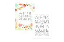 wedding photo - tropical wedding invitation suite. hand painted/ water-colour/ destination wedding/ double sided/ simple