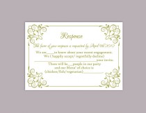 wedding photo -  DIY Wedding RSVP Template Editable Text Word File Download Printable RSVP Cards Olive Green Rsvp Card Template Enclosure Cards