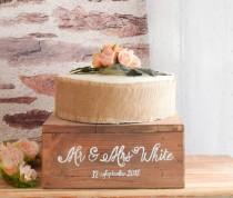 wedding photo - Rustic Wooden Wedding Cake Stand