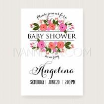 wedding photo - Beautiful Baby Shower invitation with bright colorful flowers - Unique vector illustrations, christmas cards, wedding invitations, images and photos by Ivan Negin