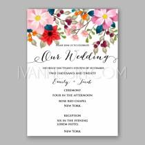 wedding photo - Peony wedding invitation card floral printable template - Unique vector illustrations, christmas cards, wedding invitations, images and photos by Ivan Negin