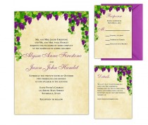 wedding photo - Vineyard Wedding Invitations - Wine Wedding Theme - Printable Wedding Suite - Instantly Download and Edit Now