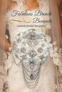 wedding photo - Brooch Bouquet, Cascading Brooch Bouquet, Brooch Bouquets, Elegant Brooch Bouquet, Deposit Only 150.00 Full Price 399.99