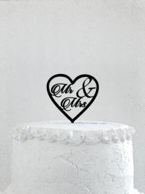 wedding photo - Mr & Mrs Cake Topper - Custom Wedding Cake Topper, Romantic Wedding Cake Decoration, Love Cake Topper, Traditional Wedding Cake Topper