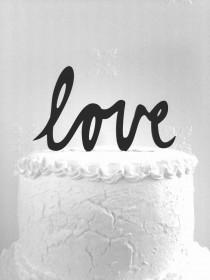 wedding photo - Love Cake Topper - Custom Wedding Cake Topper, Romantic Wedding Cake Decoration, Love Cake Topper, Traditional Wedding Cake Topper