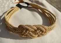 wedding photo - Couture Gold Braided Nautical Knot Headband- Single or Double Strandle-As Seen on Gossip Girl-CRBoggsdesigns