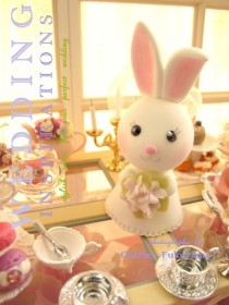 wedding photo - bunny Wedding Cake Topper-love rabbit and bunny with sweet heart base and swarovski crystal---k937