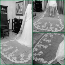 wedding photo - Mantilla wedding veil, Cathedral Bridal Veil, Simple Veil, Drop Veil, Circle Veil,Long Veil, chapel veil, cathedral veil, Silk Tulle Veil,