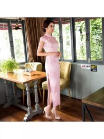 wedding photo - 2017 Autumn New Style Real Silk Long Cheongsam/Qipao Lace Modified Fashion Slim Plus Size One-piece Dress Wholesale - Cntraditionalchineseclothing.com