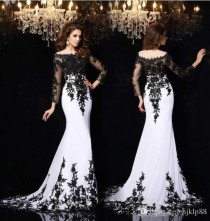 wedding photo - Byparis Hilton De Grisogono Fatale Long Sleeves Evening Dresses in Cannes France May Off Shoulder Black White Celebrity Red Carpet Dresses Cheap Evening Dresses Two Pieces Evening Dresses 2016 Evening Dresses Online with 157.95/Piece on Hjklp88's Store 