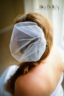 wedding photo - MIA Tulle Birdcage Veil with Delicate Flower