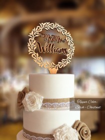 wedding photo -  Mr & Mrs Wreath Cake Topper. Rustic wedding decor. Rustic cake topper. Wedding cake topper rustic. Cake topper rustic.