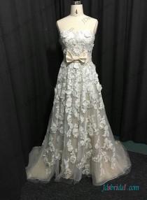wedding photo -  Vintage inspired lace a line champagne wedding dress
