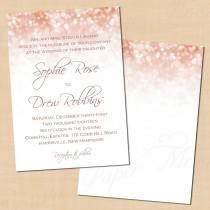 wedding photo - Rose Gold Sparkles Wedding Invitation (5x7, Portrait): Text-Editable in Microsoft® Word, Printable Instant Download