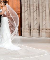 wedding photo - Lace Edged Cathedral Veil 