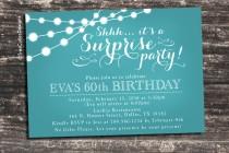 wedding photo - Adult Surprise Birthday Invites - Soft Teal Chalkboard - 30th, 40th, 50th, 60th Birthdays