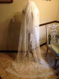 wedding photo - CLEARANCE!!!   Glorious Antique Edwardian French Lace Veil