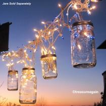 wedding photo - Fairy Lights Lanterns 6 DIY Mason Jar Hangers, Twist On Hanging Wide Mouth Mason Jar Lids, No Jars
