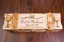 wedding photo - Wedding Wine Box, Engraved Personalized , Ceremony Wine Display, Keepsake Gift, Personalized & Rustic, Love Letter Ceremony Wine Case