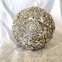 wedding photo - Wedding Brooch Bouquet. Deposit on made to order Crystal Bling Brooch Bouquet. Diamond Jeweled Bridal Broach Bouquet