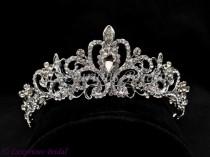 wedding photo - Wedding Crown Wedding Hair Accessories Rhinestone Crown Wedding Tiara Vintage Crown Veil Crown