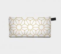 wedding photo - Gold Geometric Pattern 1 - Cosmetic Pouch Pencil Case Brides Maids Gift Zip Pouch Pouch Makeup Storage Case