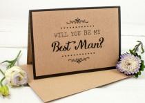 wedding photo - Will You Be My Best Man Card - Kraft Rustic