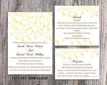 wedding photo -  DIY Wedding Invitation Template Set Editable Word File Instant Download Printable Invitation Yellow Wedding Invitation Heart Invitation