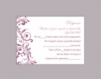 wedding photo -  DIY Wedding RSVP Template Editable Text Word File Download Rsvp Template Printable RSVP Cards Purple Eggplant Rsvp Card Elegant Rsvp Card