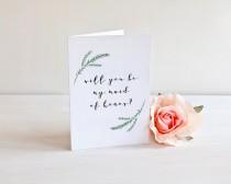 wedding photo - Maid of Honor Card - Will You Be My Maid of Honor - Bridal Party Invitation - Wedding Greeting Card - Maid of Honor Proposal - Stationery