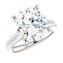 wedding photo -  6 Carat Oval SUPERNOVA Moissanite & Diamond Engagement Ring, Blake Lively Inspired Ring, 12x10mm Oval Moissanite Rings, Anniversary Gifts