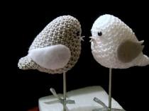 wedding photo - Cake Toppers white and silver / Bird Cake Topper / wedding cake decoration / Wedding Cake Topper, Wedding Doves, Bird Cake Decor, Love Birds