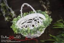 wedding photo -  Green and White Garden Girl Basket