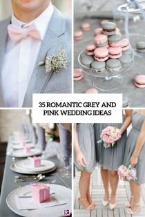 wedding photo - 35 Romantic Grey And Pink Wedding Ideas - Weddingomania