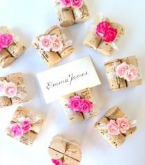 wedding photo - Wine bottle cork placecard holders win at easy DIY projects
