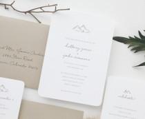 wedding photo - INVITATION SAMPLE Mountains Wedding Invitation / Save the Date / Wedding Invitations / Rustic Wedding Invitations / Letterpress Invitation