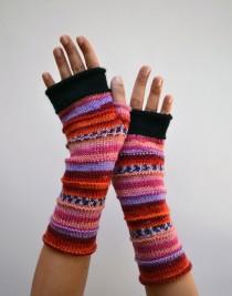 wedding photo - Fingerless Gloves - Merino Fingerless Gloves - Fingerless Wool Gloves - Pink, Purple Gloves - Winter Fashion  - Fashion Gloves  nO 65.