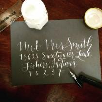 wedding photo - Custom Calligraphy-Hand Lettered Envelope Addressing for Wedding or Event-Script Style "Morgan"