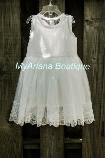 wedding photo - baptism dress, vintage white flower girl dress, lace flower girl dress, girl dress, lace dress, baby girl dress, toddler dress
