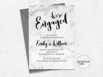 wedding photo - Engagement Invitation, Printable, Custom - Marble Calligraphy