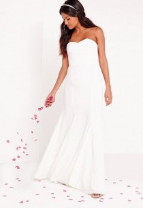 wedding photo - Bridal Bandeau Maxi Dress White