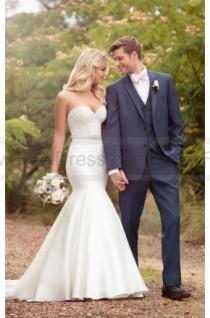 wedding photo -  Essense of Australia Classic Trumpet Wedding Dress With Sheer Embroidered Bodice Style D2202