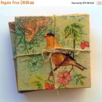 wedding photo - After Christmas sale Coasters, 6 pc coasters, housewarming gift, nature coaster, wooden coaster, perfect gift, handmade, home decor, gift fo