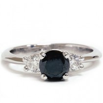wedding photo - Black  Diamond 1.42CT Engagement Accent Anniversary Ring