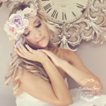 wedding photo - Pastel flower garland crown - Wedding  hair accessories colours to order. Ombre pastel shades STYLE: Kathrijn