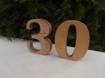 wedding photo - 1-30 5" Wooden table numbers, Wedding table decoration, Wedding reception decor, Party, Table Numbers, Table decor, Free standing numbers