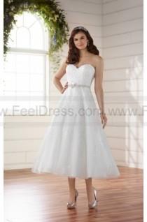 wedding photo -  Essense of Australia Tealength Wedding Dress With Subtle Shimmer Style D2231