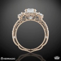wedding photo - 18k Yellow Gold Verragio AFN-5025CU-4 Triple Halo 3 Stone Engagement Ring