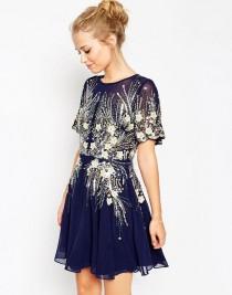 wedding photo - Gold And Navy Sparkle Dress
